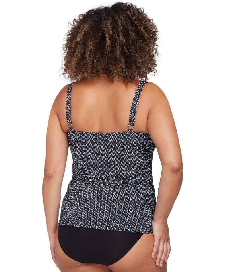 Artesands Zig Zag Raphael E-F Cup Underwire Tankini Top - Black - Image 6