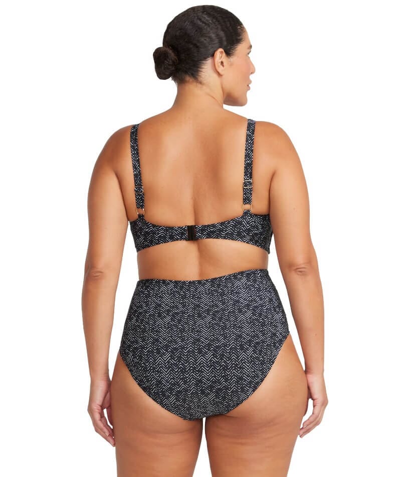 Artesands Zig Zag Rouched Side High Waist Swim Brief - Black - Image 6