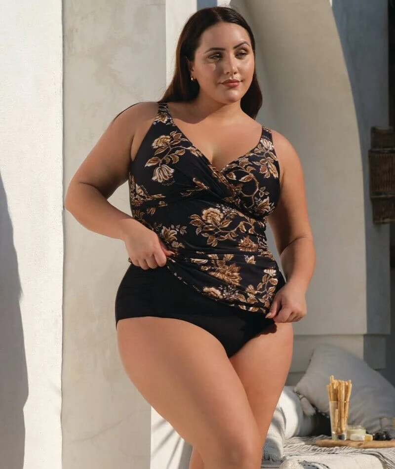 Artesands Chantique Delacroix Cross Front D-G Cup Tankini Top - Black - Image 5