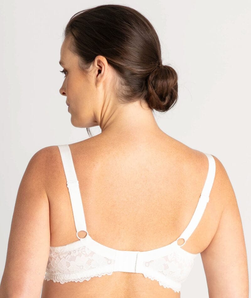 Ava & Audrey Bardot Lace Balconette Underwire Bra - White - Image 2