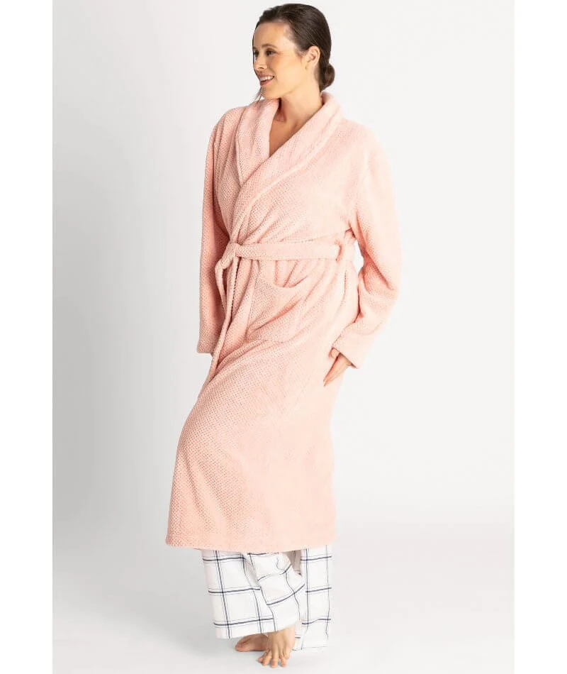 Ava & Audrey Betty Jacquard Fleece Robe - Blush - Image 3