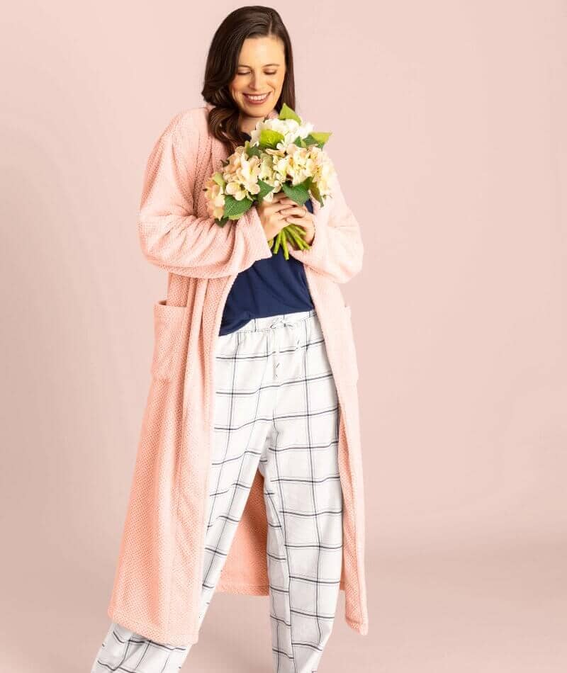 Ava & Audrey Betty Jacquard Fleece Robe - Blush - Image 5