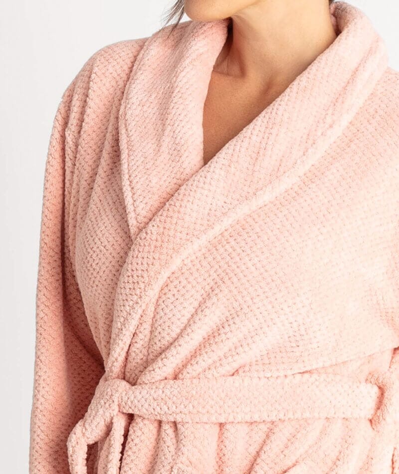Ava & Audrey Betty Jacquard Fleece Robe - Blush - Image 7