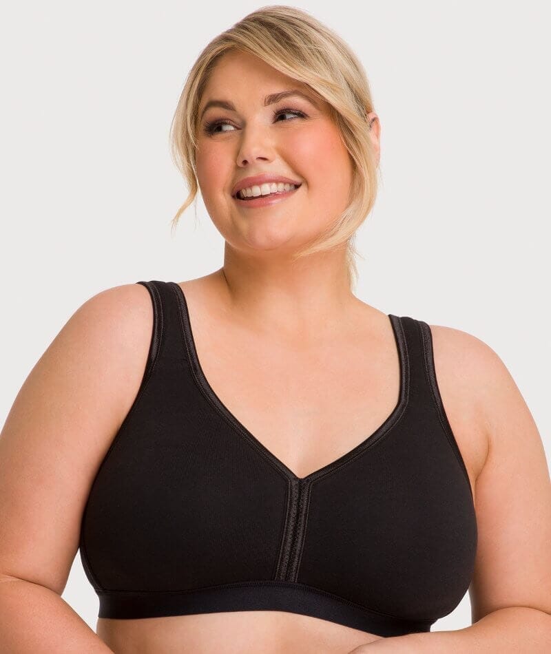 Ava & Audrey Faye Cotton Wire-free Support Bra 2 Pack - Black/Frappe - Image 7