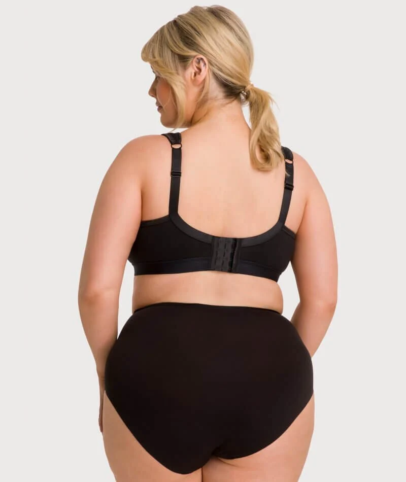 Ava & Audrey Faye Cotton Wire-Free Support Bra - Black - Image 6