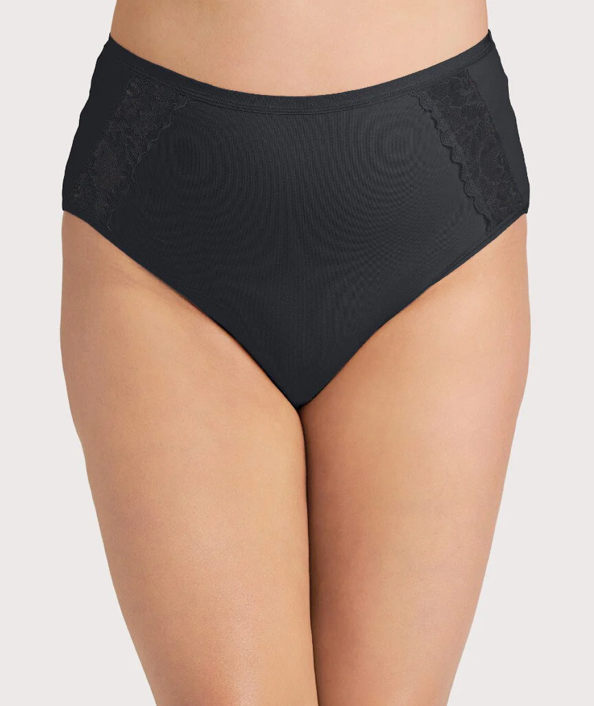 Ava & Audrey Hannah Cotton & Lace Full Brief - Black - Image 3