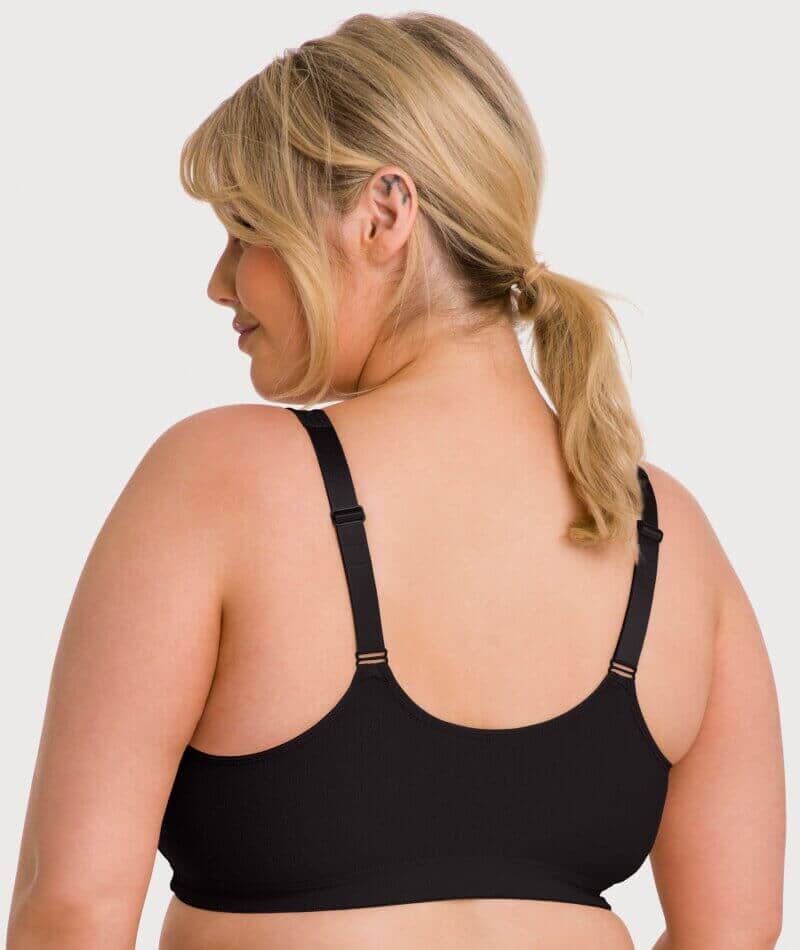Ava & Audrey Hannah Cotton Wire-Free Front Opening Bra - Black - Image 2