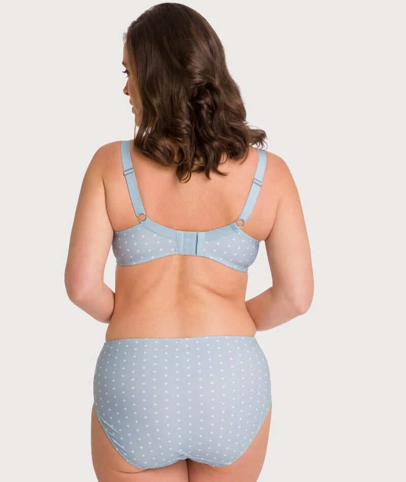 Ava & Audrey Jacqueline Full Brief with Lace - Blue/Ivory - Image 11