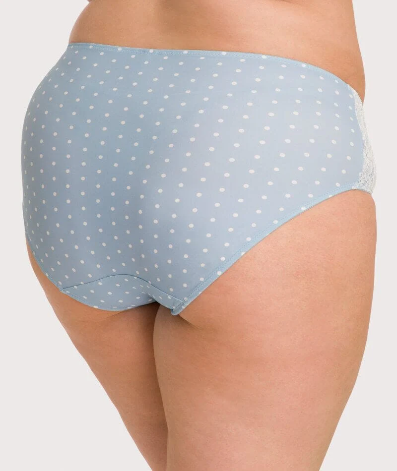 Ava & Audrey Jacqueline Full Brief with Lace - Blue/Ivory - Image 3