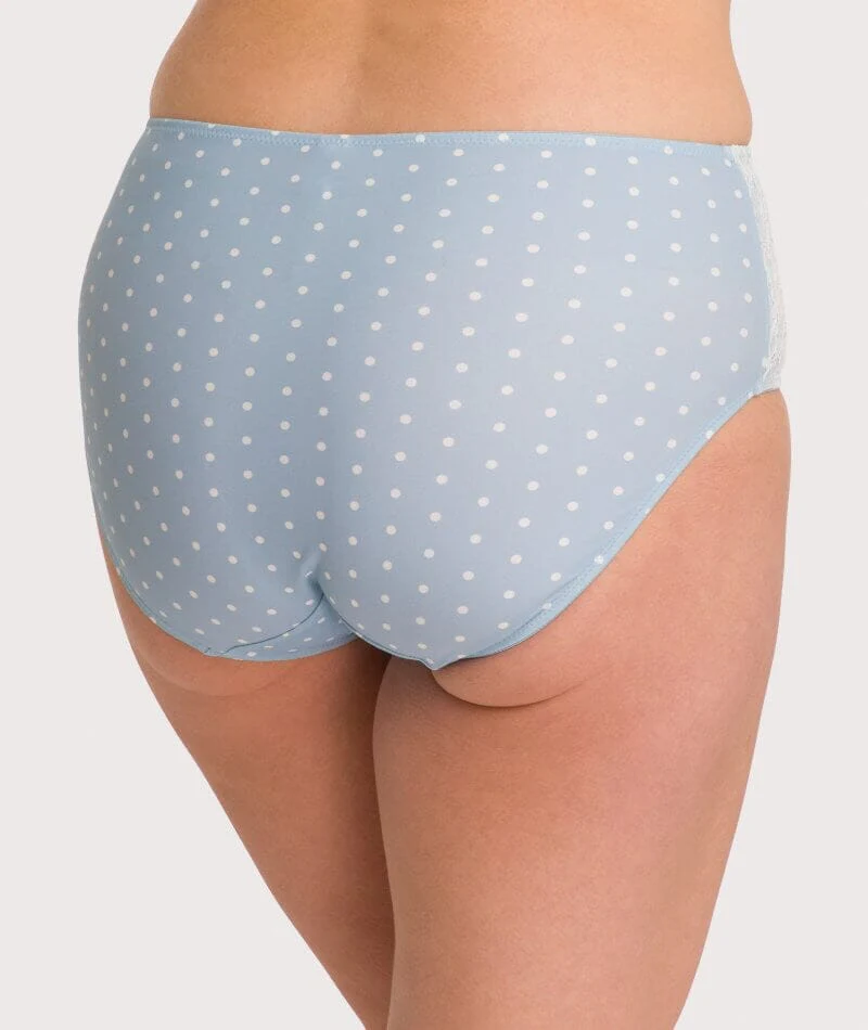 Ava & Audrey Jacqueline Full Brief with Lace - Blue/Ivory - Image 5