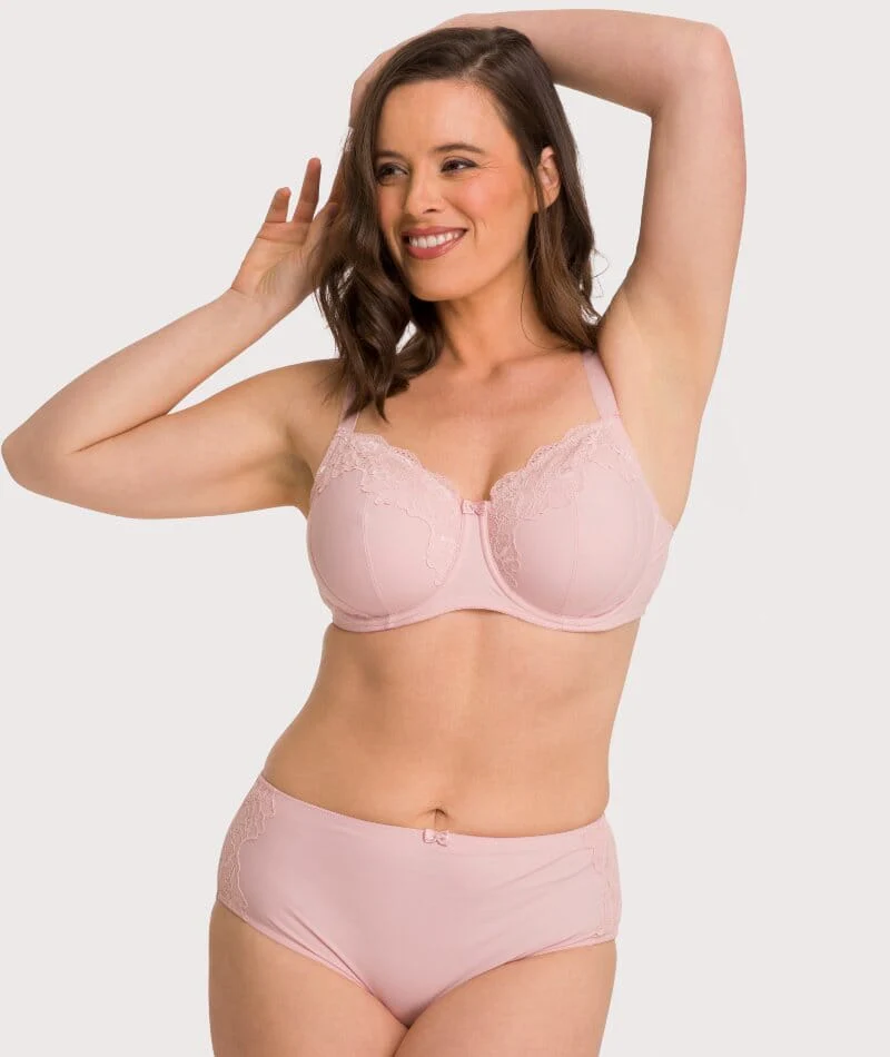Ava & Audrey Jacqueline Full Brief with Lace - Blush - Image 12