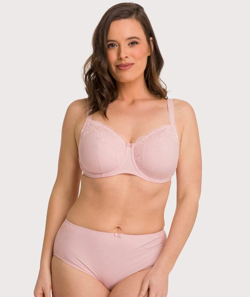 Ava & Audrey Jacqueline Full Brief with Lace - Blush - Image 6