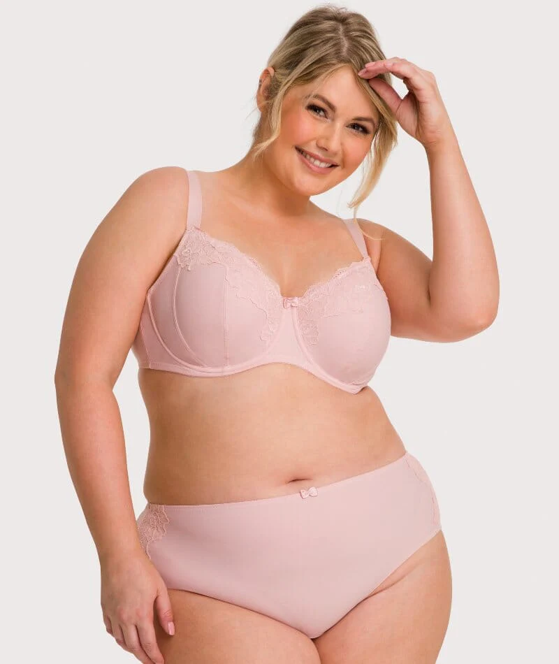 Ava & Audrey Jacqueline Full Brief with Lace - Blush - Image 9