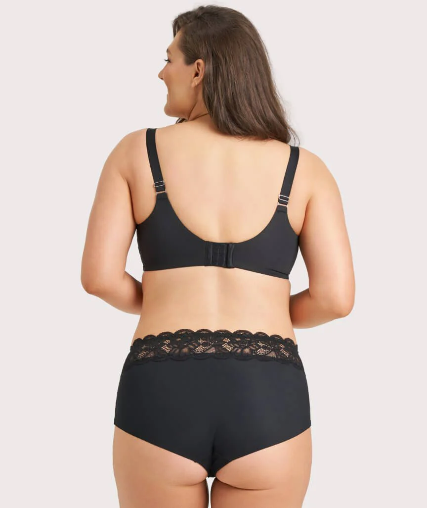 Ava & Audrey Tilly Microfibre & Lace Full Brief - Black - Image 4