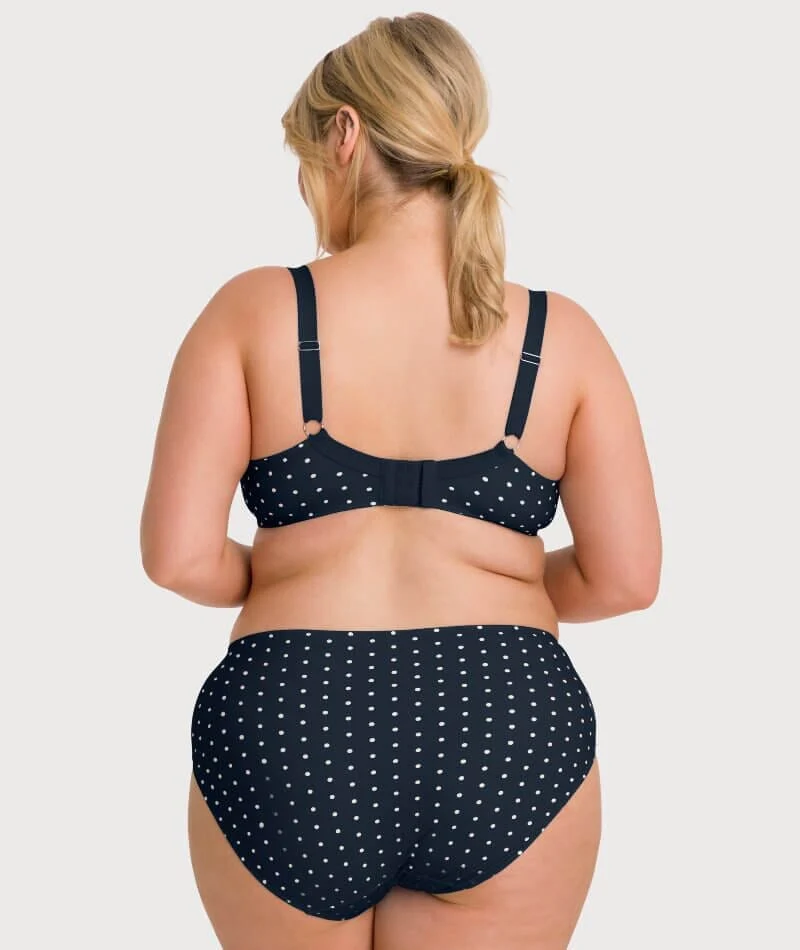 Ava & Audrey Jacqueline Printed Full Brief with Lace - Sapphire/Ivory - Image 4
