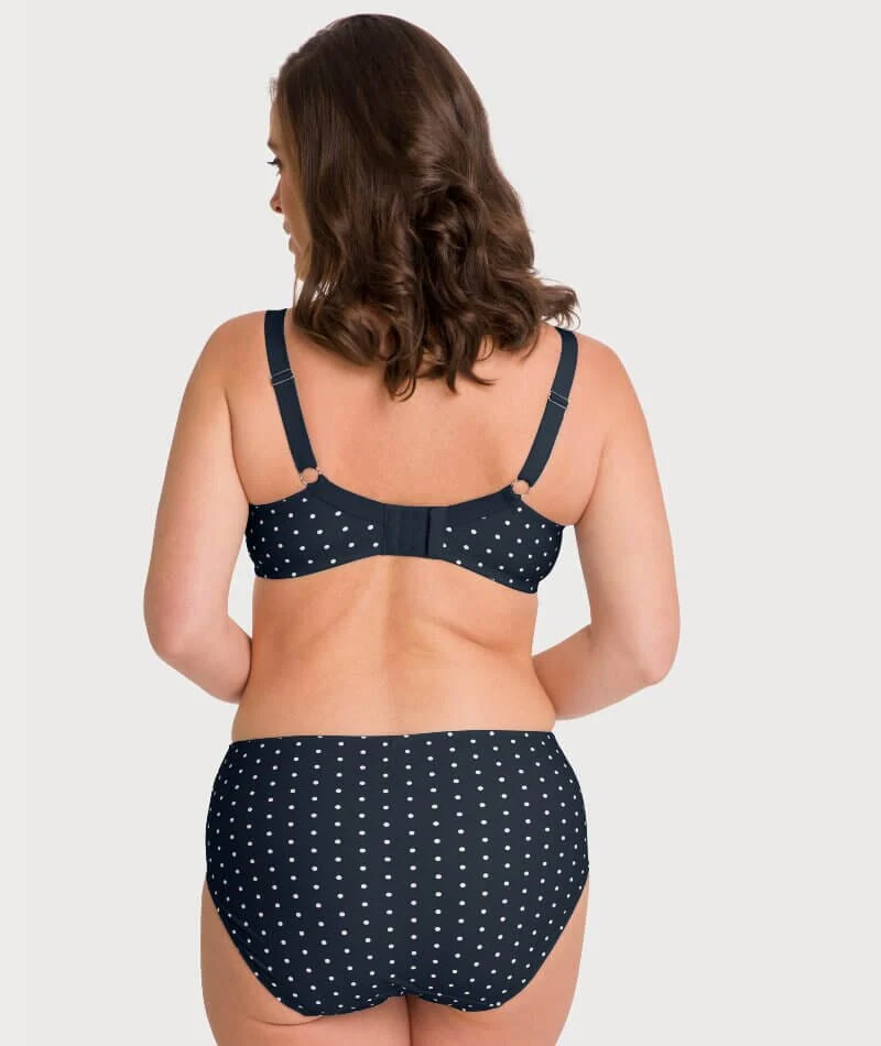 Ava & Audrey Jacqueline Printed Full Brief with Lace - Sapphire/Ivory - Image 7