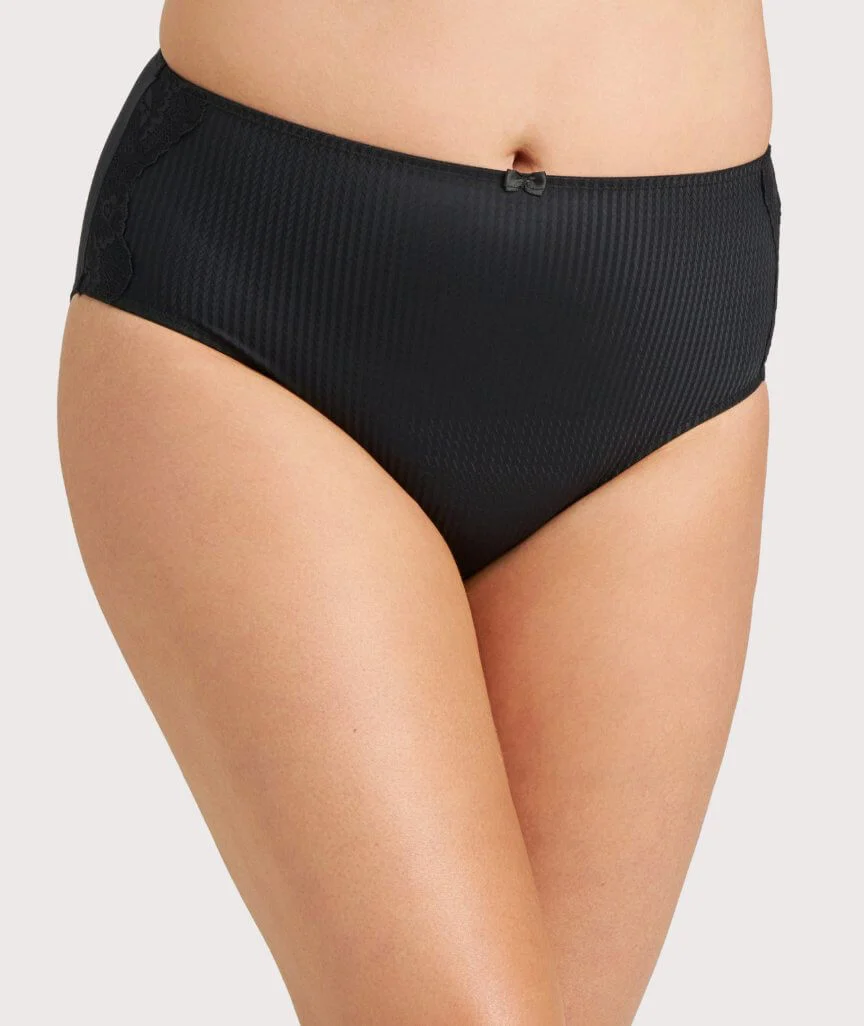 Ava & Audrey Jacqueline Smoothing Full Brief with Lace - Black - Image 3