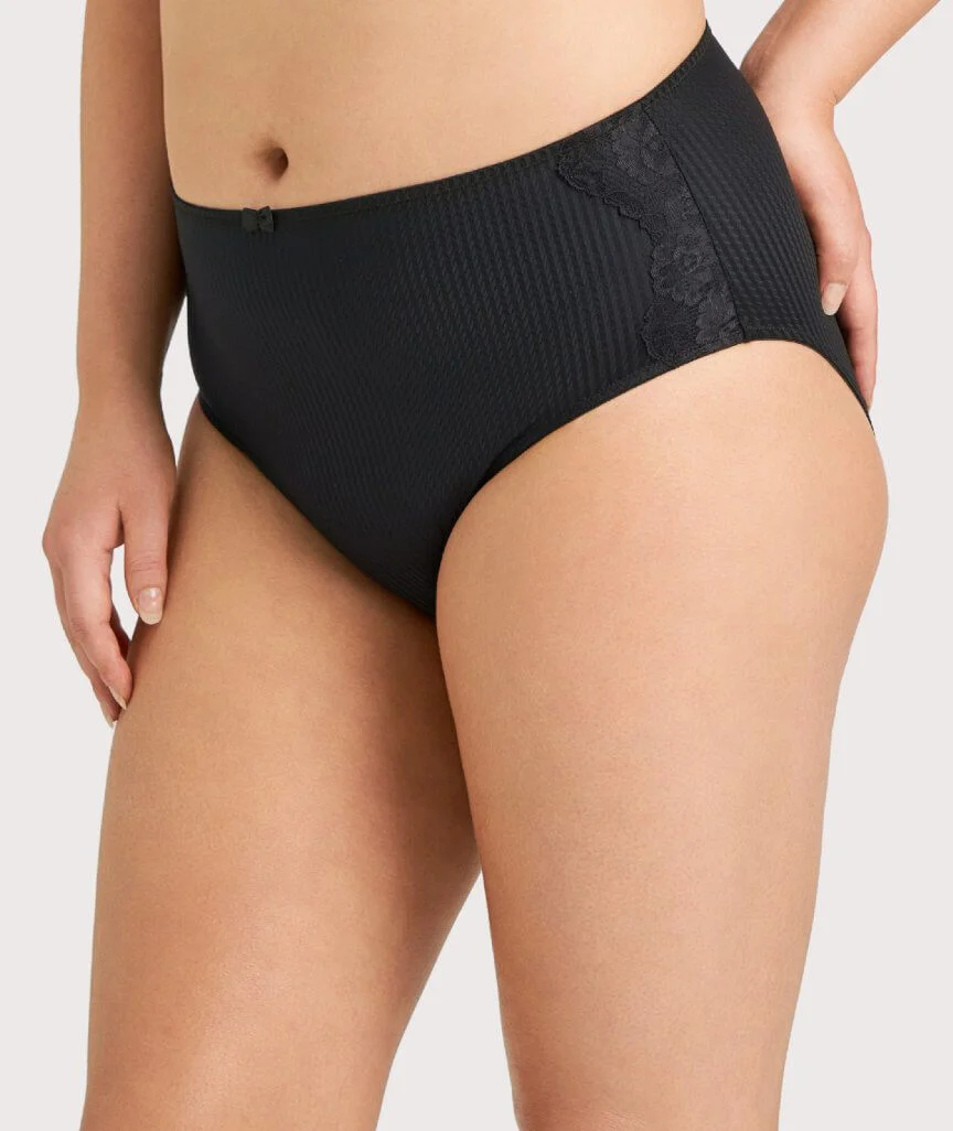 Ava & Audrey Jacqueline Smoothing Full Brief with Lace - Black - Image 4