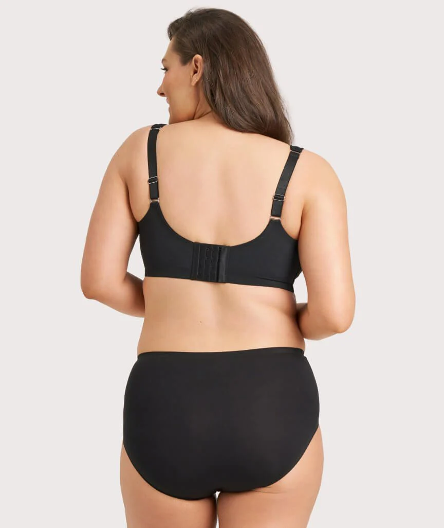 Ava & Audrey Millie Jacquard Mesh Wire-free Support Bra - Black - Image 6