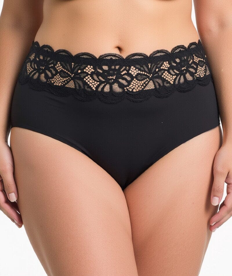 Ava & Audrey Tilly Microfibre & Lace Full Brief - Black - Image 8