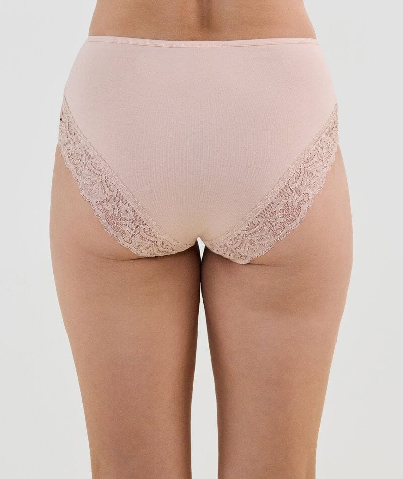 Bendon Cotton and Lace Full Brief - Latte - Image 2
