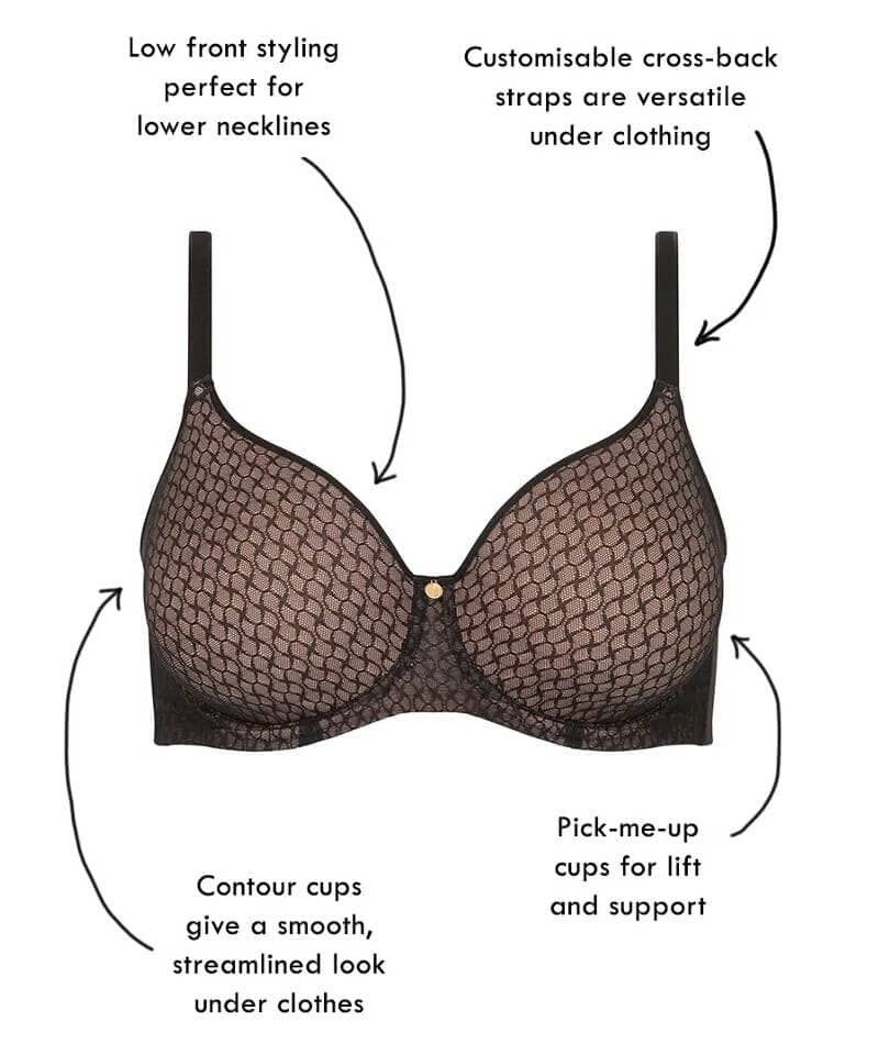 Berlei Lift & Shape T-Shirt Mesh Bra - Black - Image 7