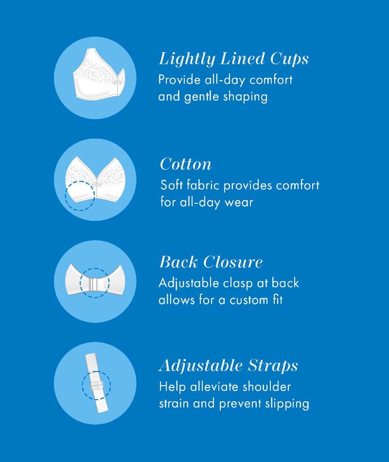 Bestform Floral Trim Wire-Free Cotton Bra With Lightly Lined Cups - White - Image 5