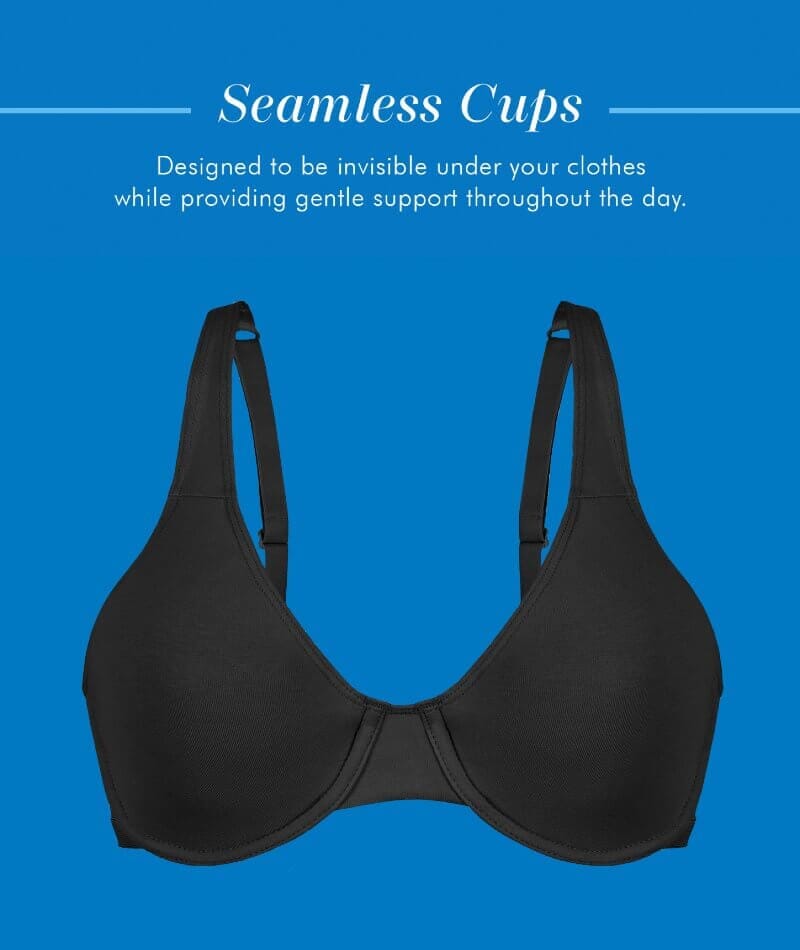 Bestform Unlined Cotton Stretch T-Shirt Bra with Underwire 2 Pack - Black - Image 7
