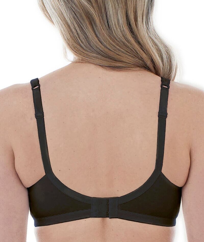 Bestform Unlined Cotton Stretch T-Shirt Bra with Underwire - Black - Image 3