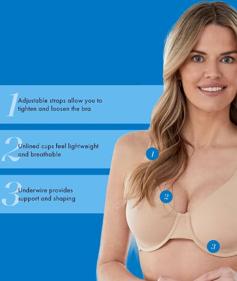 Bestform Unlined Cotton Stretch T-Shirt Bra with Underwire - Sand - Image 4