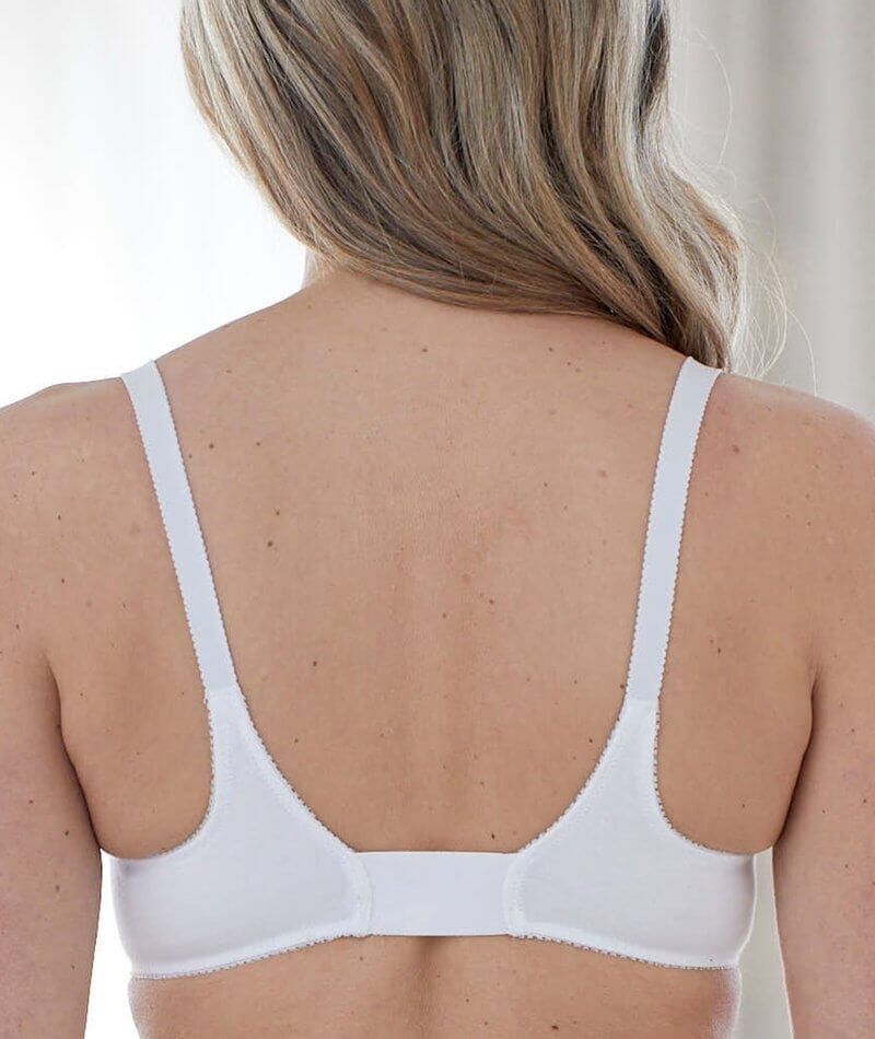 Bestform Unlined Wire-Free Cotton Bra With Front Closure - White - Image 3