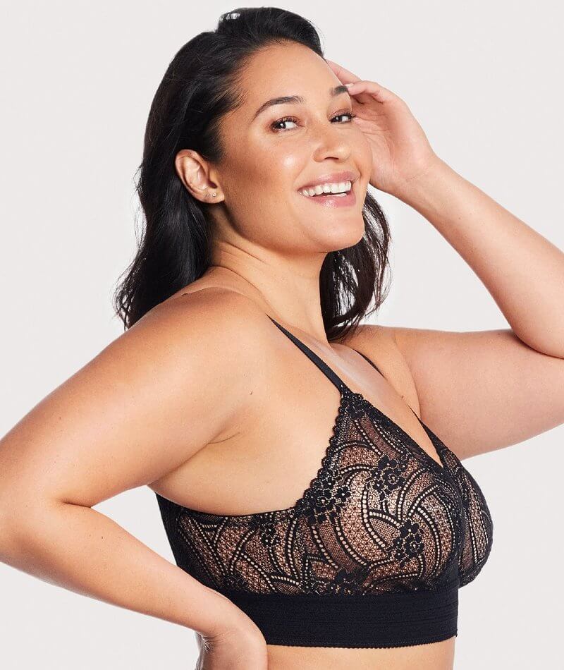 Glamorise Bramour Gramercy Luxe Lace Wire-Free Bralette - Black - Image 3