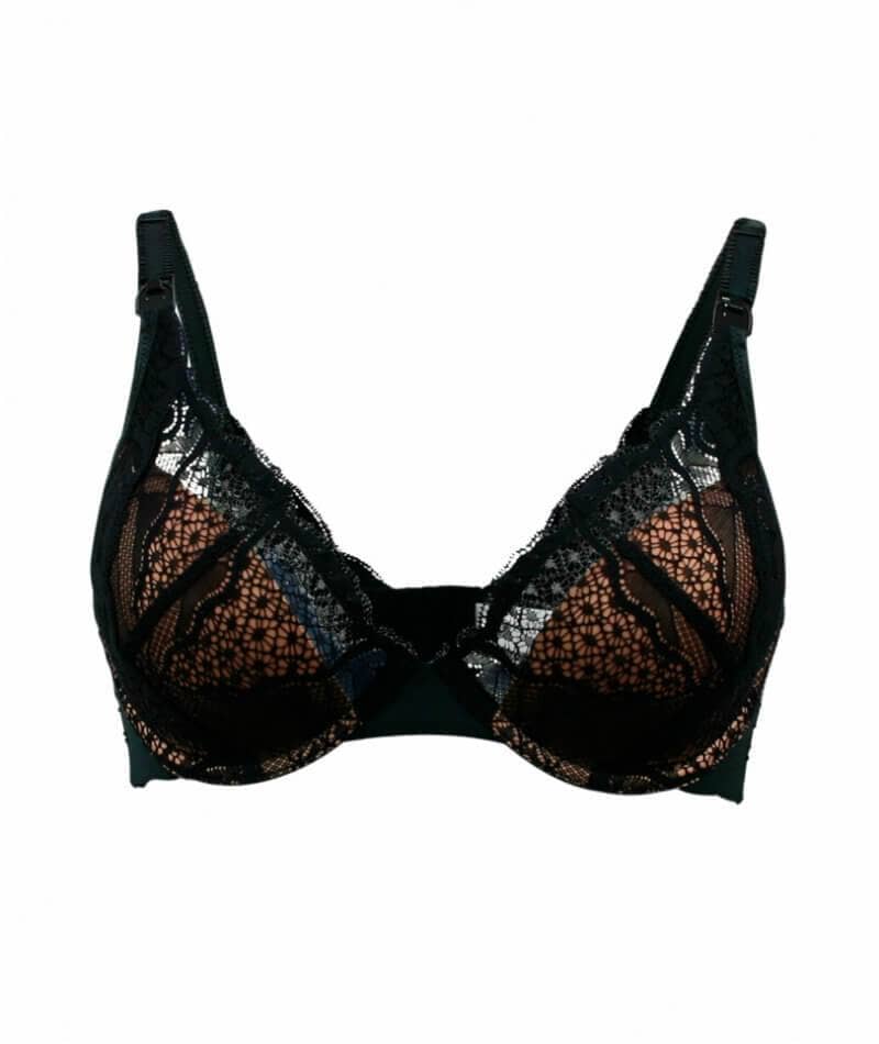 Cake Maternity Truffles Moulded Lace Cup Plunge Nursing Bra -  Black - Image 6