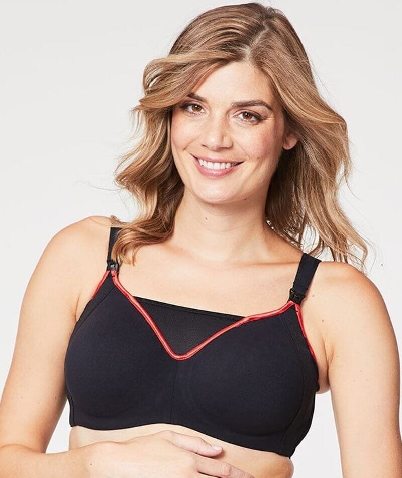 Cake Maternity Zest Flexi Wire High Impact Maternity & Nursing Sports Bra - Black