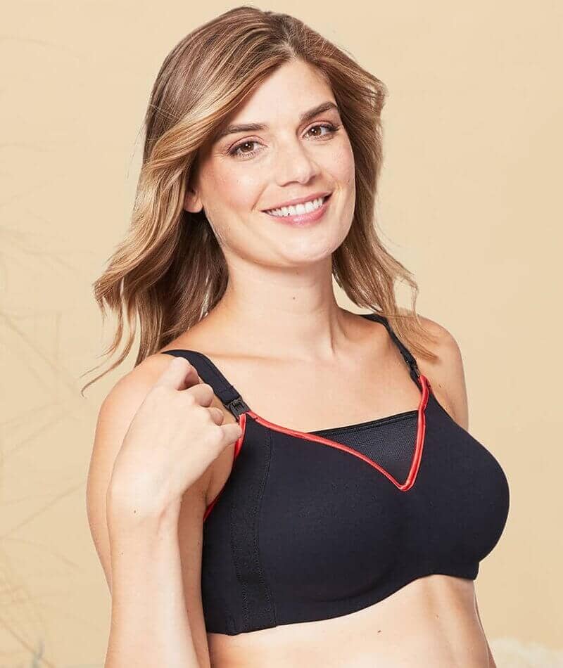 Cake Maternity Zest Flexi Wire High Impact Maternity & Nursing Sports Bra - Black - Image 3