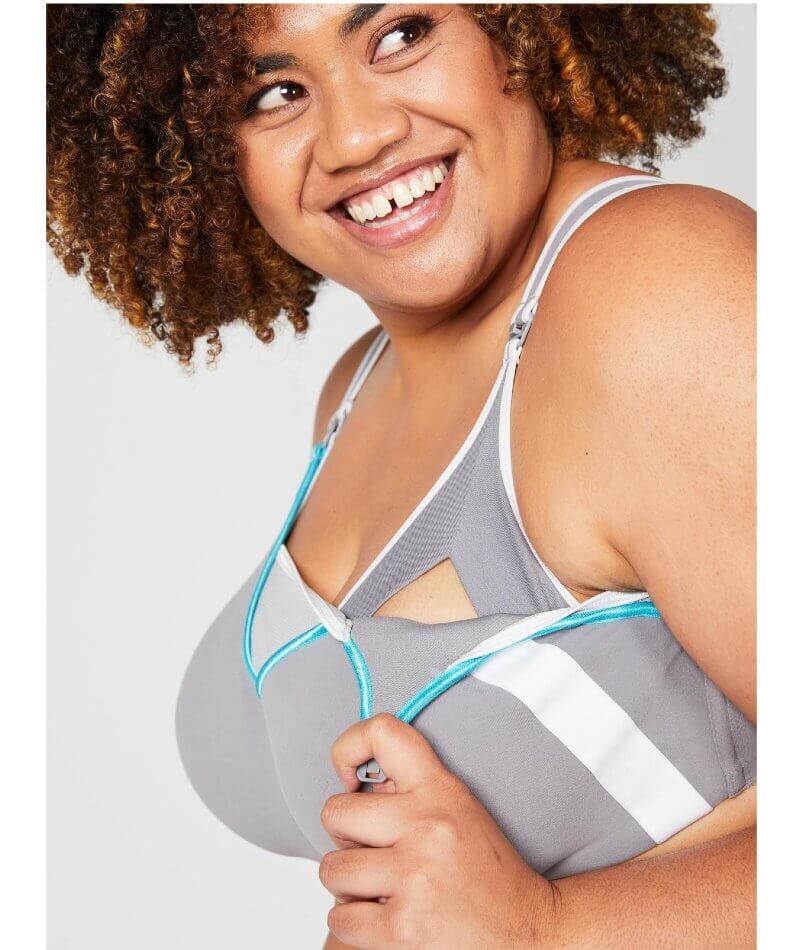 Cake Maternity Zest Flexi Wire High Impact Maternity & Nursing Sports Bra - Grey - Image 5