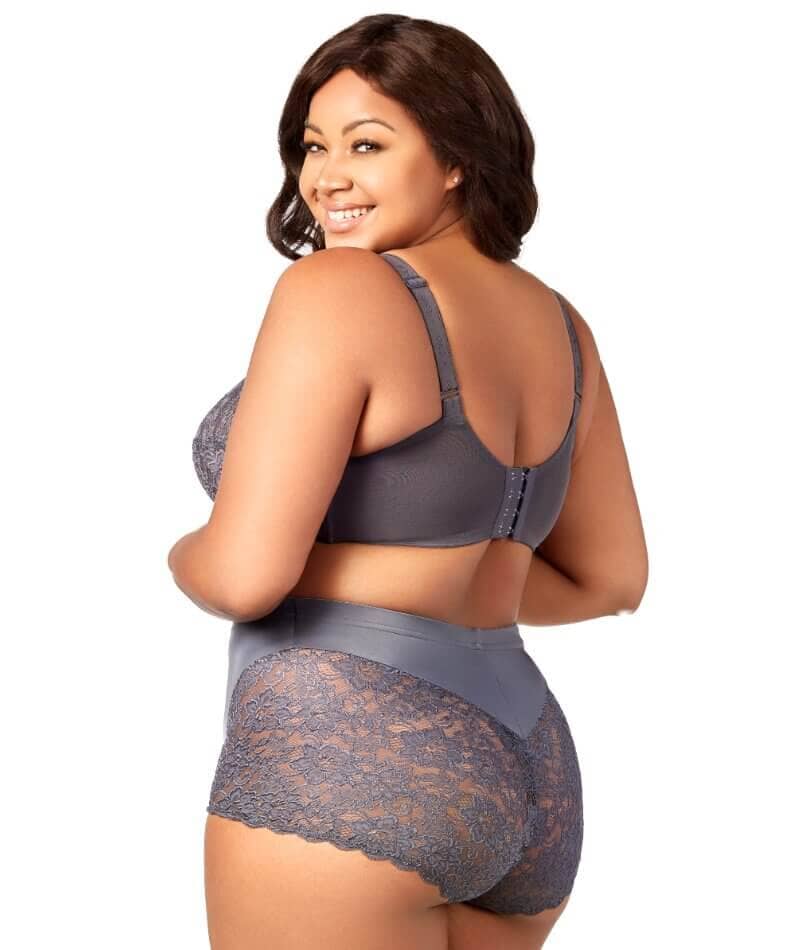 Elila Full Coverage Stretch Lace Underwired Bra - Grey - Image 9