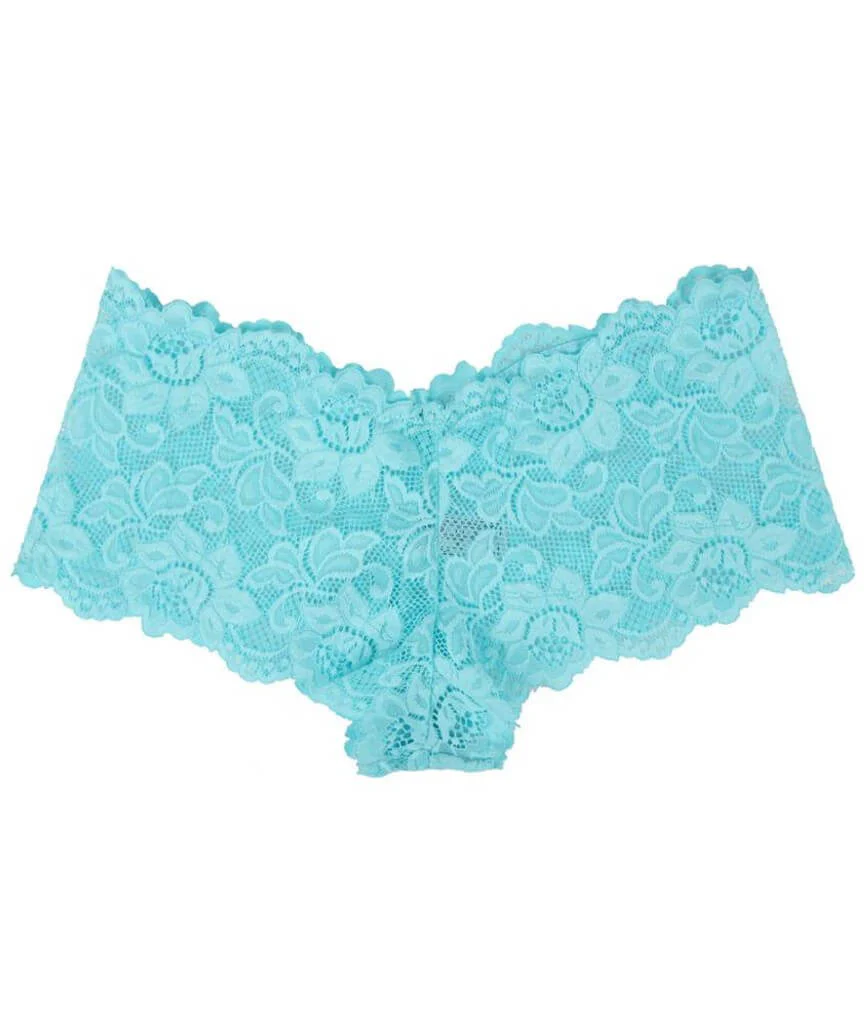 Curvy Floral Lace Brief - Blue - Image 3