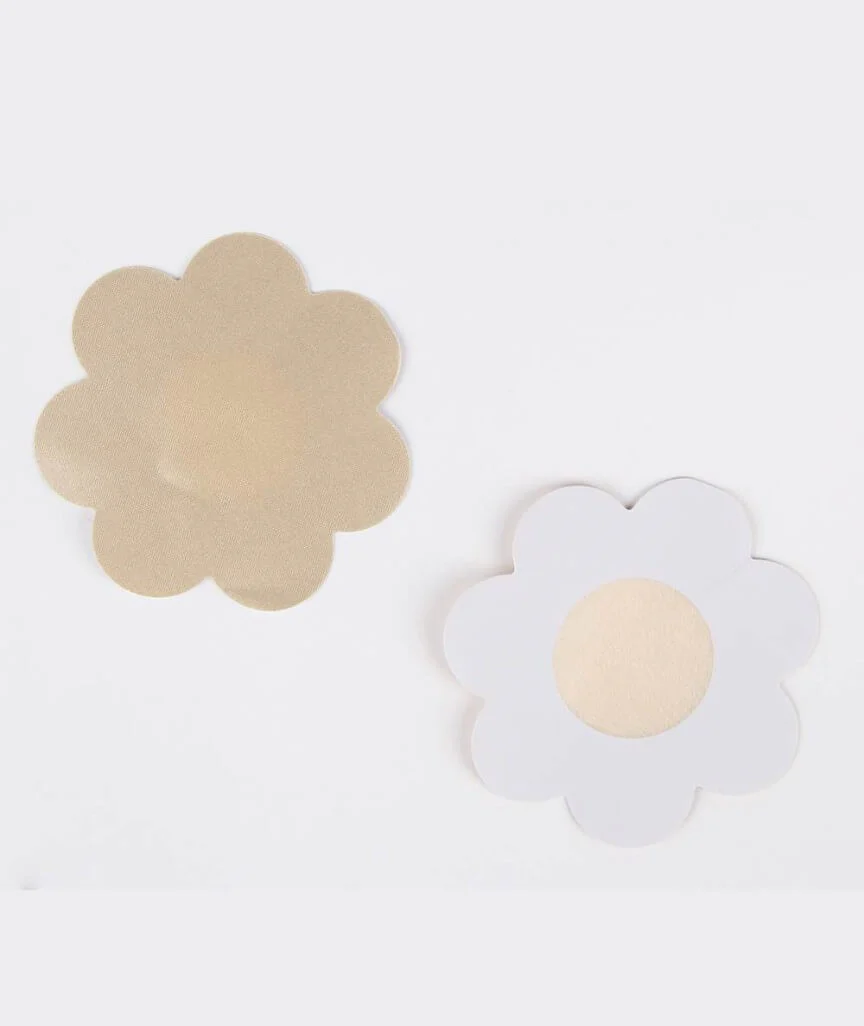 Curvy Flower Nipple Covers - Nude - Image 3