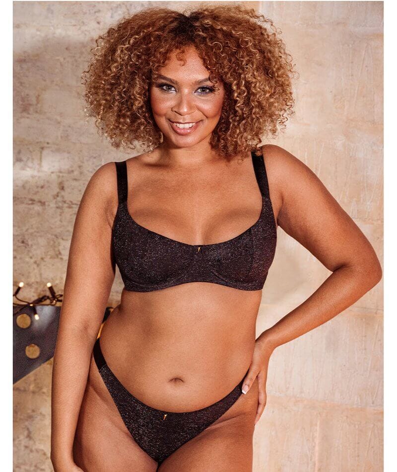 Curvy Kate All Night Scooped Balcony Bra - Black Multi - Image 8