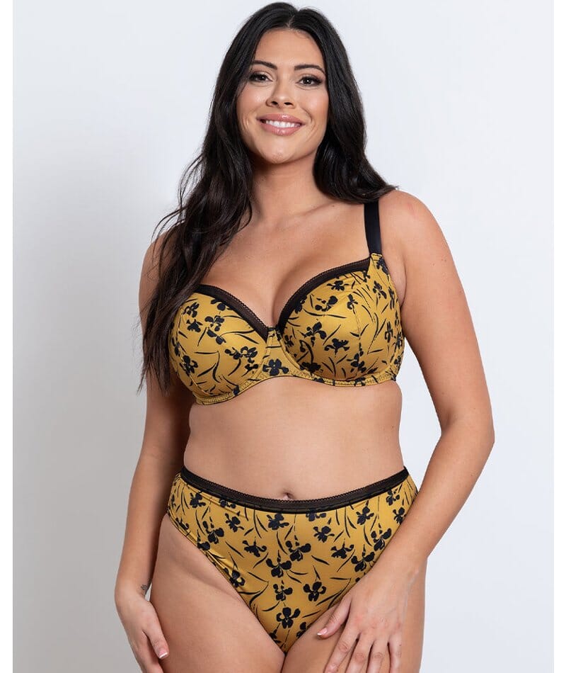 Curvy Kate Artisan Balcony Bra - Ochre/Black Yellow - Image 4