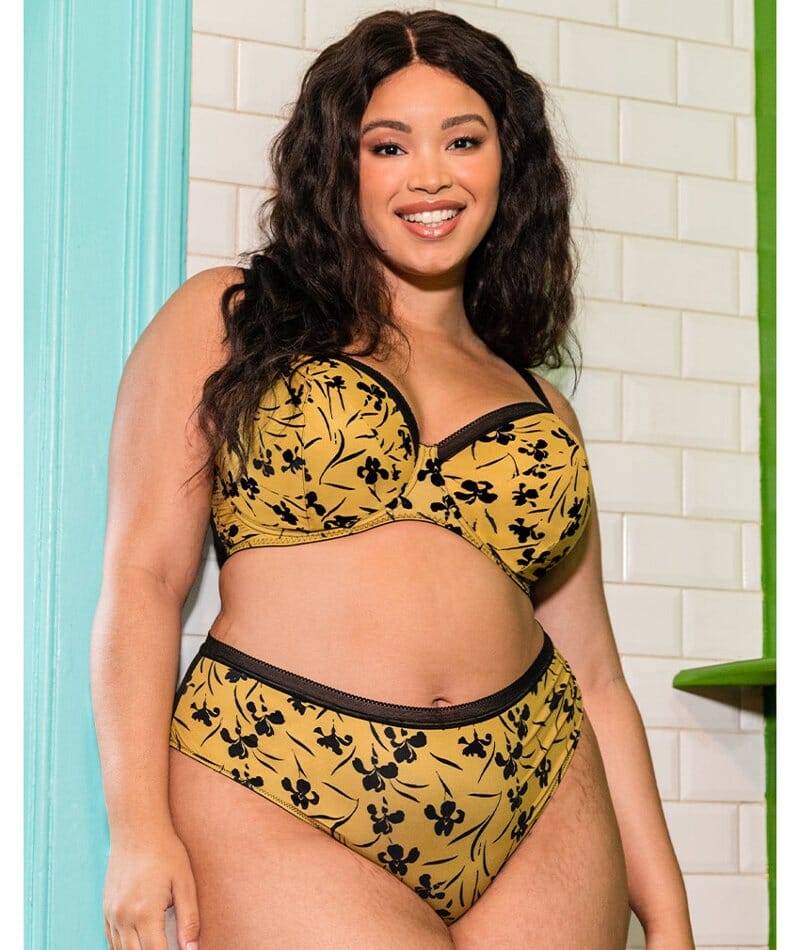 Curvy Kate Artisan Balcony Bra - Ochre/Black Yellow - Image 6