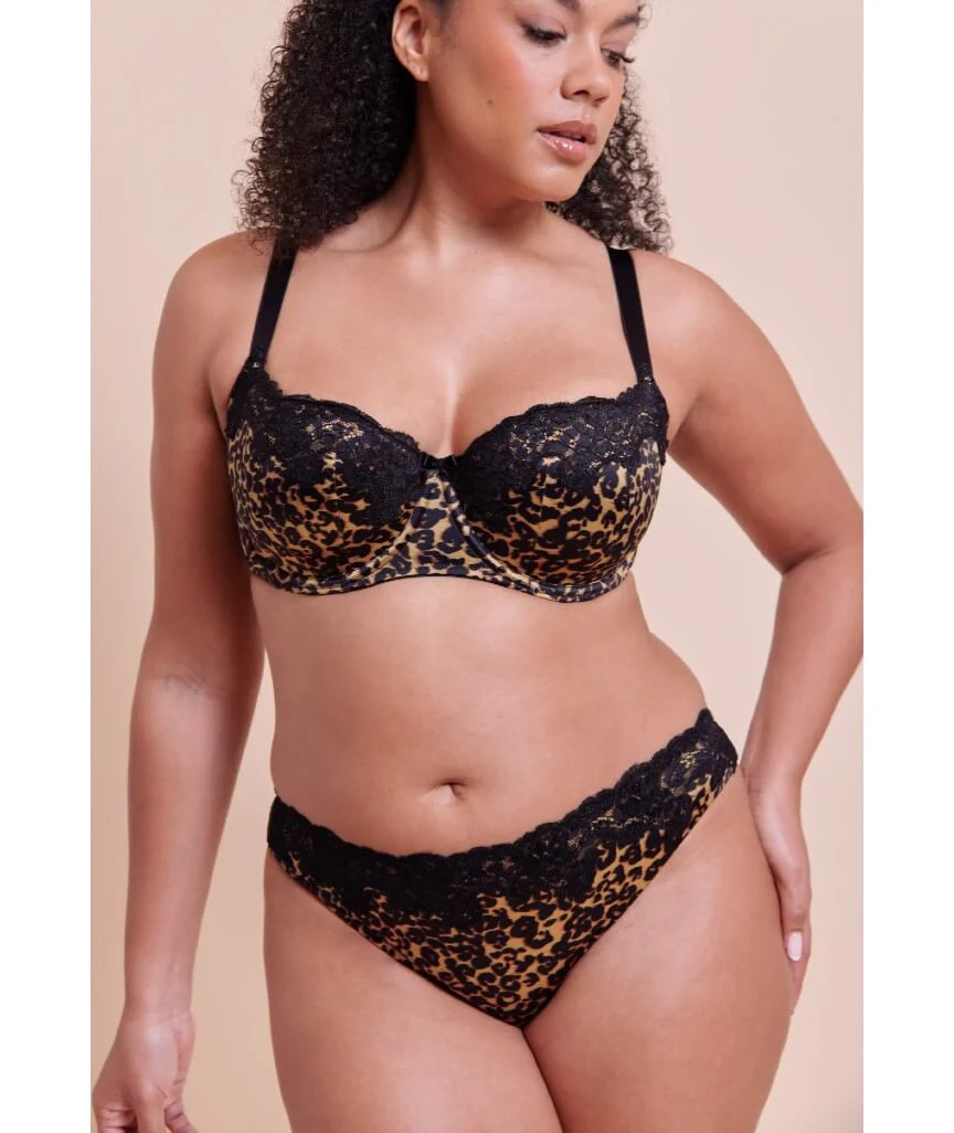Curvy Kate Boost Lace Tanga Brief - Leopard Print - Image 4