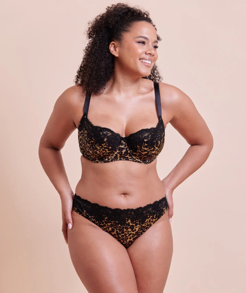 Curvy Kate Boost Lace Tanga Brief - Leopard Print - Image 5