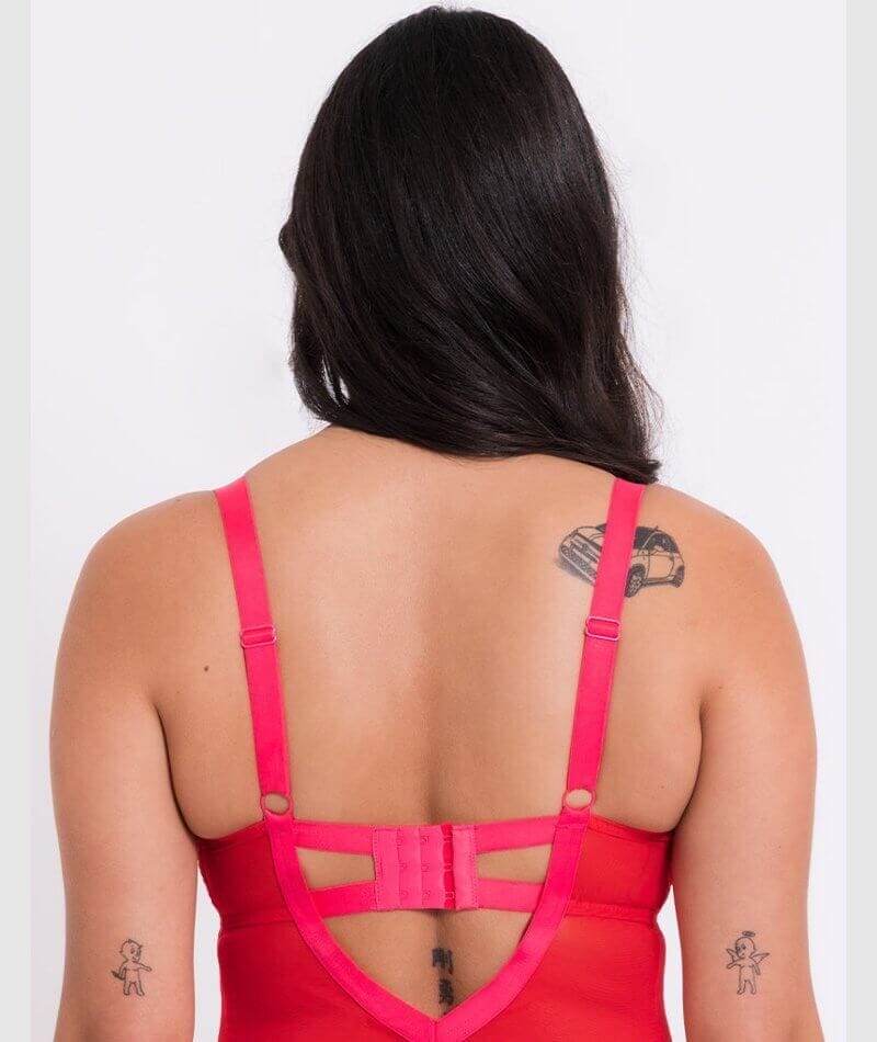 Curvy Kate Elementary Plunge Bodysuit - Red/Pink - Image 4