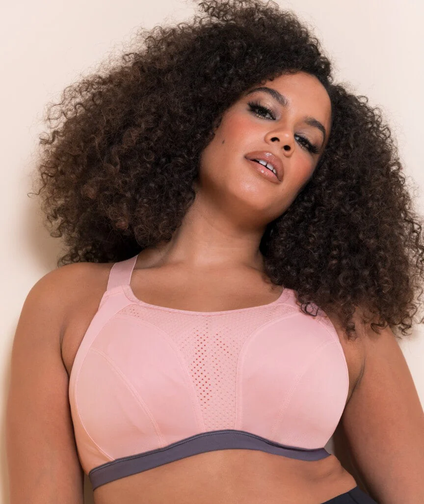 Curvy Kate Everymove Flexi-Wired Sports Bra - Blush/Charcoal - Image 3