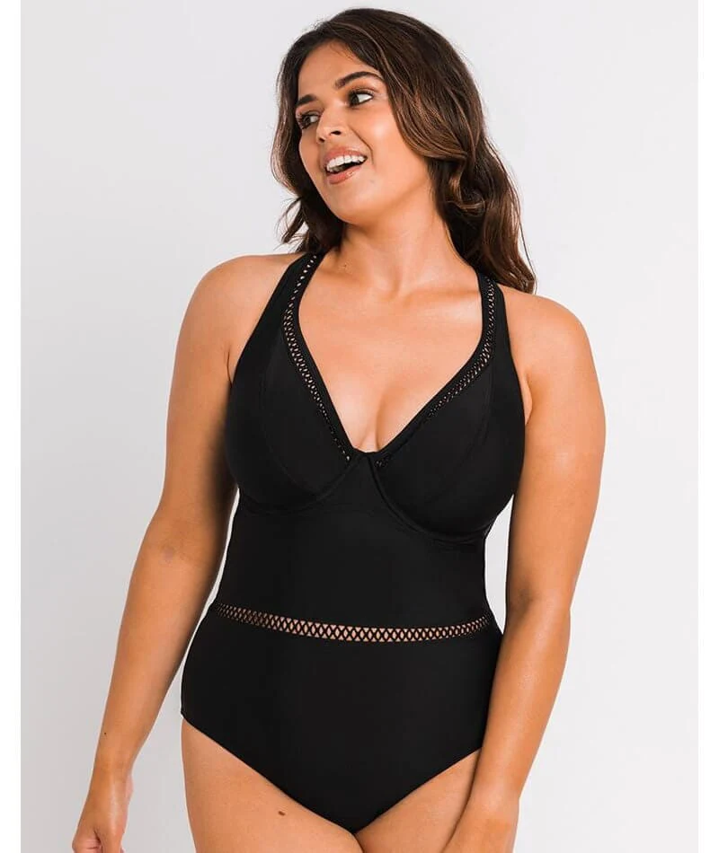 Curvy Kate First Class Plunge Swimsuit - Black - Image 3