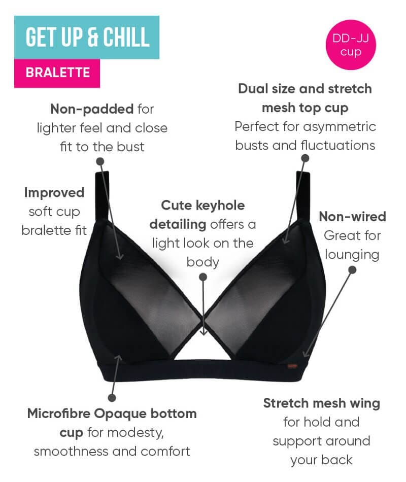Curvy Kate Get Up And Chill Wire-Free Bralette - Black - Image 8