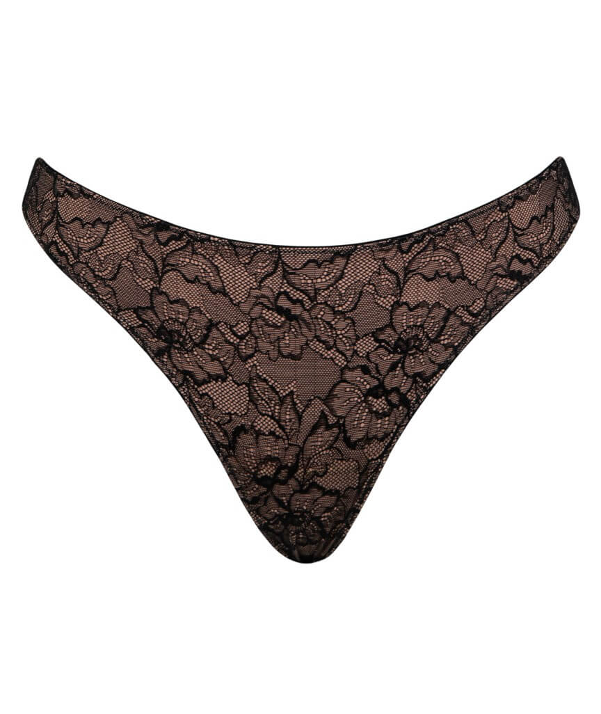 Curvy Kate Hey Girls Thong - Black/Latte - Image 12