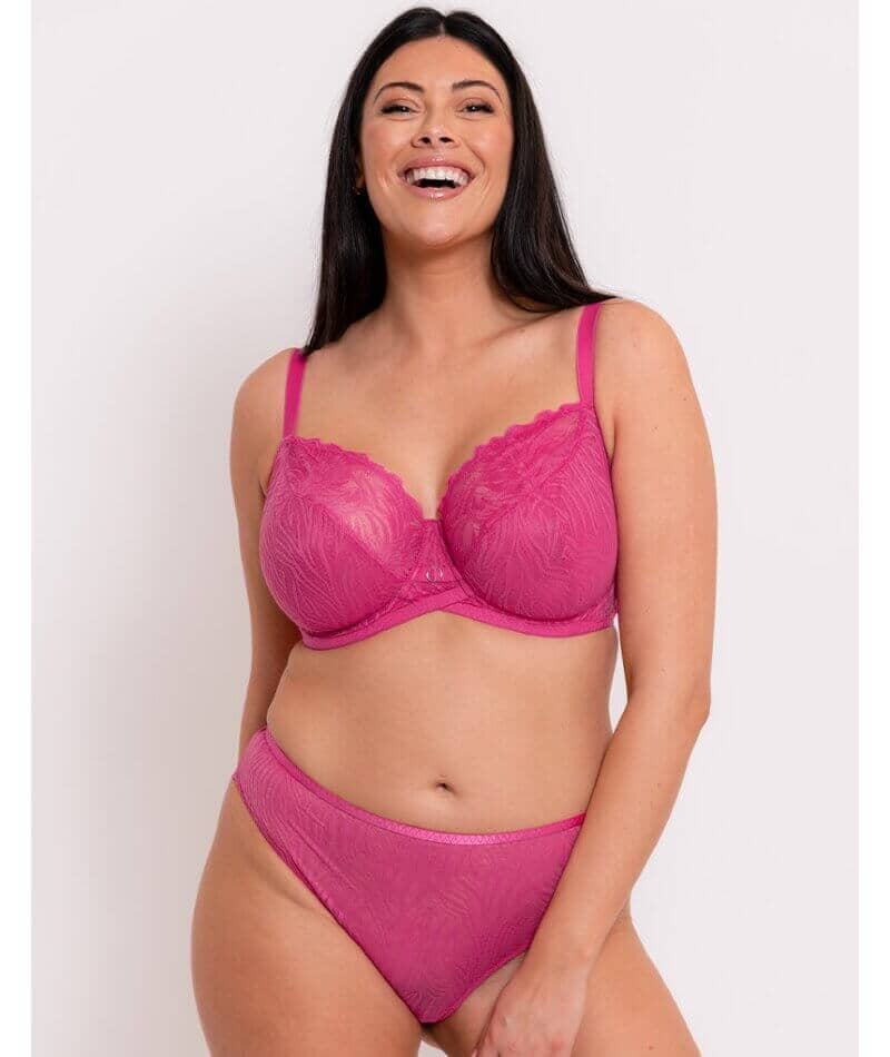 Curvy Kate Lace Daze Balcony Bra - Lipstick Pink - Image 3